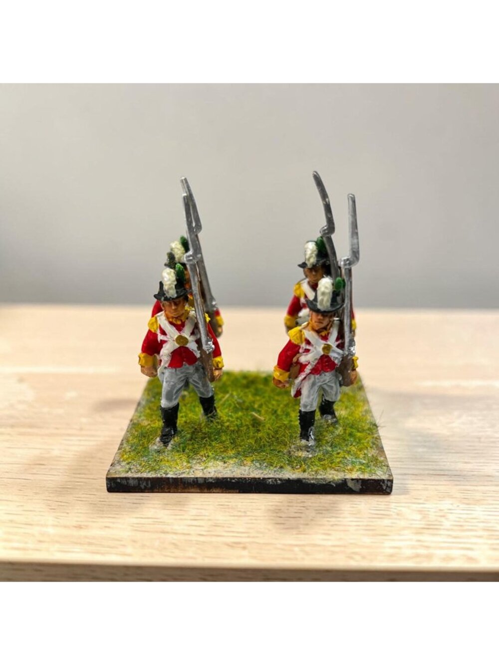 Painted Napoleonic British Infantry Wargaming Miniatures Figures On Base
